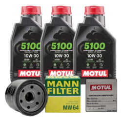 Kit Troca Óleo Filtro Motul 5100 10w30 Honda Cb 600f Hornet