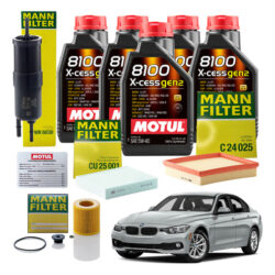 Kit Troca Óleo E Filtros Motul 5w40 Bmw 125i 320i 328i 428i