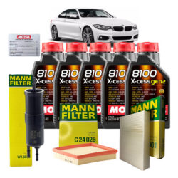 Kit Óleo E Filtros De Ar Motul 5w40 Bmw 125i 320i 328i 428i