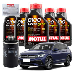 Kit Troca Óleo Motul 8100 5w40 Jetta Tiguan Passat 2.0 Tsi