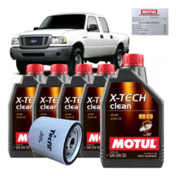 Kit Troca De Oleo Ford Ranger 2.3 Motul 5w30 X-tech Clean 5l