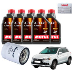Kit Troca De Oleo Mitsubishi Asx 2.0 Motul 5w30 X-tech Clean