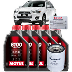 Kit Troca De Oleo E Filtro Mitsubishi Asx 2.0 5l Motul 5w30