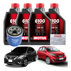 Kit Troca Óleo Motul 5w30 Nissan March Versa 1.0 16v 2015 16