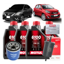 Kit Troca De Óleo Motul 6100 5w30 March Versa 1.0 12v 2016+