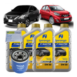 Kit Troca De Óleo E Filtro 5w30 Nissan March Versa 1.0 2015+