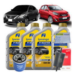 Kit Troca De Óleo Sintético 5w30 Nissan March Versa 1.0 16v