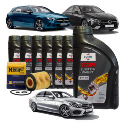 Kit Troca Oleo Fuchs 5w40 7l Mercedes 1.6 2.0 C180 A200 A250