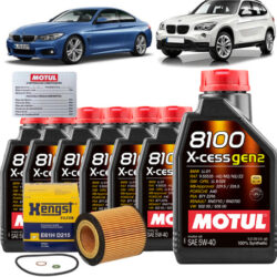 Troca Óleo Motul 5w40 7l + Filtro Hengst Bmw 130i 330i X1 X3