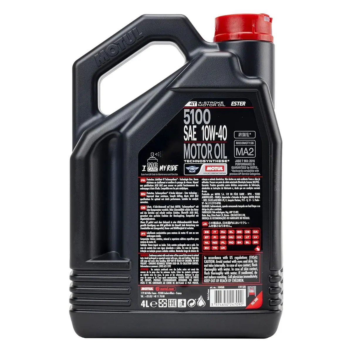 MOTUL 5100 10W-40 4T - 4 litros - Imagem 3